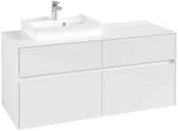 Villeroy&Boch Collaro Waschtischunterschrank passend zu Aufsatzwaschtisch 43345G, 120cm, glossy white C07100DH