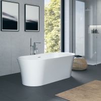 Vorschau: Duravit DuraSenja freistehende ovale Badewanne 170x80cm, weiß 700583000000000