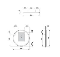 Vorschau: Laufen Base 2.0 Spiegel Ø80cm mit umlaufender LED-Beleuchtung, schwarz matt