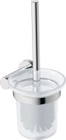 Vorschau: Duravit D-Code Toilettenbürstengarnitur wandhängend mit Glasbecher, chrom