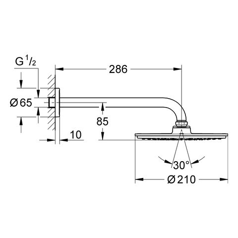 Grohe Rainshower® Cosmopolitan 210 Kopfbrauseset 28,6cm, chrom