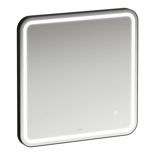 Laufen Base 2.0 Spiegel 60x60cm, umlaufende LED-Beleuchtung, schwarz matt 