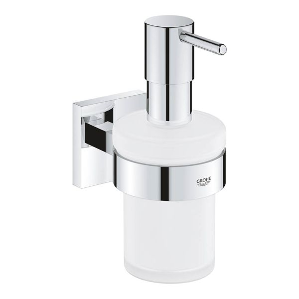 Grohe QuickFix Start Cube Seifenspender mit Halter, zum Kleben oder Bohren, chrom 41098000