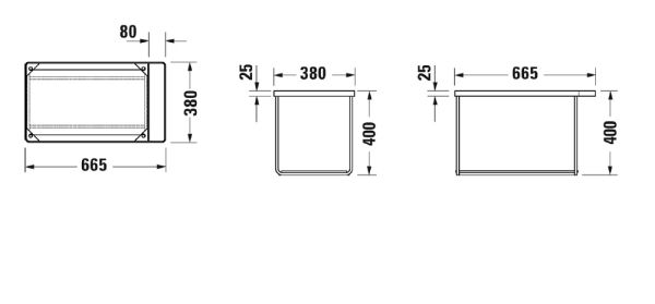 Duravit Dura Square Metallkonsole Wandhängend, zu Waschtisch 235660, schwarz matt