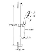 Vorschau: Grohe Tempesta 110 Brausestangenset 90cm, 1 Strahlart, wassersparend, chrom