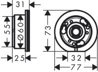 Vorschau: Axor One Verlängerung 25 mm für Grundkörper Waschtischarmatur Unterputz für Wandmontage Select