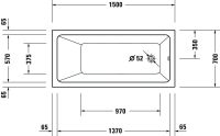 Vorschau: Duravit No.1 Rechteck-Badewanne 150x70cm, weiß