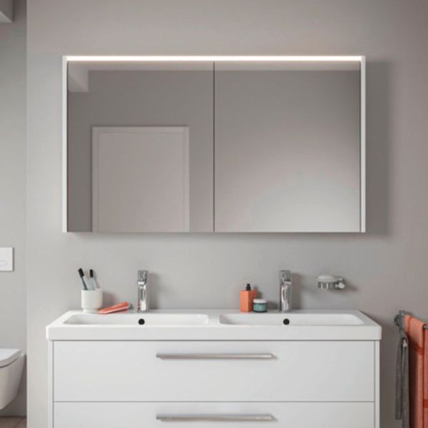 Duravit D-Code 2.0 LED-Spiegelschrank, weiß matt DC7108018180000