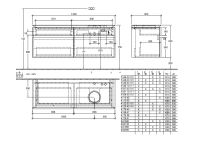 Vorschau: Villeroy&Boch Legato Waschtischunterschrank 140x50cm für Aufsatzwaschtisch, 4 Auszüge B59000DH1