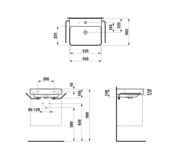Laufen Pro X Waschtisch 55x46,5cm