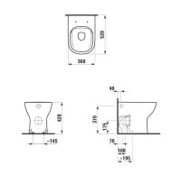 Vorschau: Laufen Lua Stand-WC, Tiefspüler, Abgang variabel