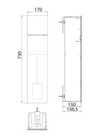 Vorschau: emco asis pure (Glasfront) WC-Modul Unterputz 73x17cm 2-türig 975528 Zeichnung