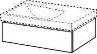 Vorschau: Geberit Xeno² Waschtischunterschrank 88x22cm mit 1 Schublade, Siphonausschnitt links