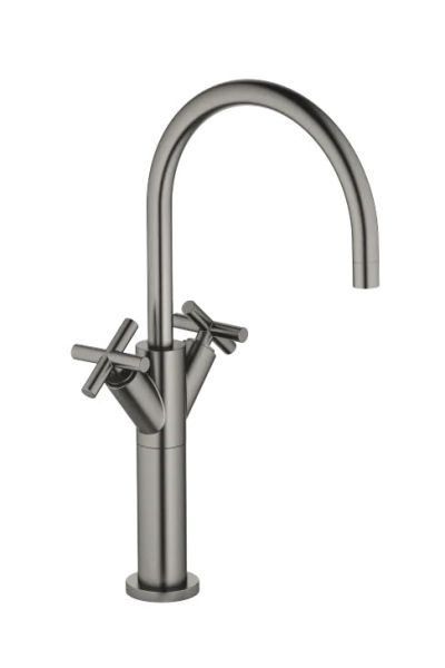Dornbracht Tara. Waschtisch-Einlochbatterie mit erhöhtem Standfuß ohne Ablaufgarnitur dark platinum gebürstet 22533892-99