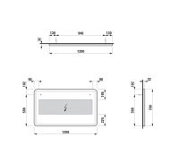 Vorschau: Laufen Base 2.0 Spiegel 120x70cm mit umlaufender LED-Beleuchtung, schwarz matt