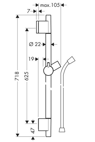 Hansgrohe Raindance Unica'S Puro Brausestange 65cm