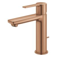 Vorschau: Grohe Lineare Badarmatur S-Size, Zugstangen-Ablaufgarnitur, wassersparend, warm sunset gebürstet 32114DL1