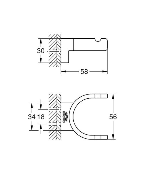 Grohe Selection doppelter Bademantelhaken chrom 41049000