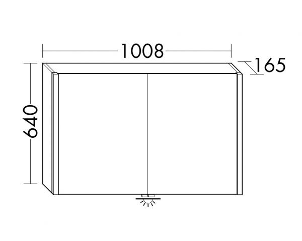 Burgbad Cube Spiegelschrank mit vertikaler LED-Beleuchtung, Waschtischbeleuchtung, 2tlg, 100,8x64cm