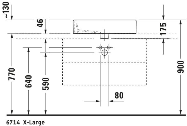 Duravit Vero Aufsatzbecken 59,5x46,5cm weiss 0452600000