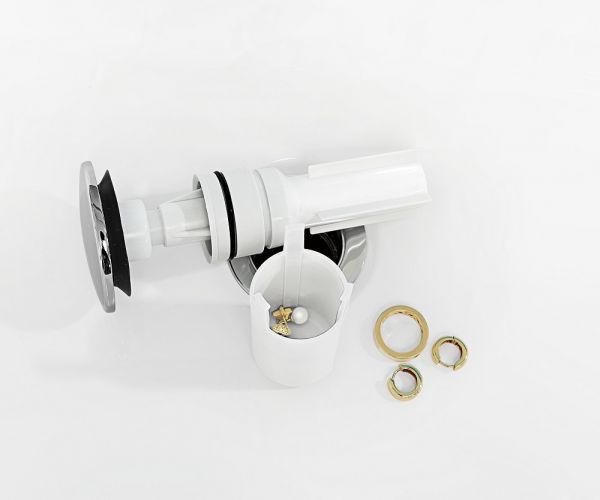 Villeroy&Boch EasyAccess Siphon mit herausnehmbaren Geruchsverschluss und Auffangbehälter, chrom