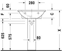 Vorschau: Duravit Darling New Waschtisch halbrund 65x55cm, mit Überlauf, ohne Wondergliss, weiß 2621650000