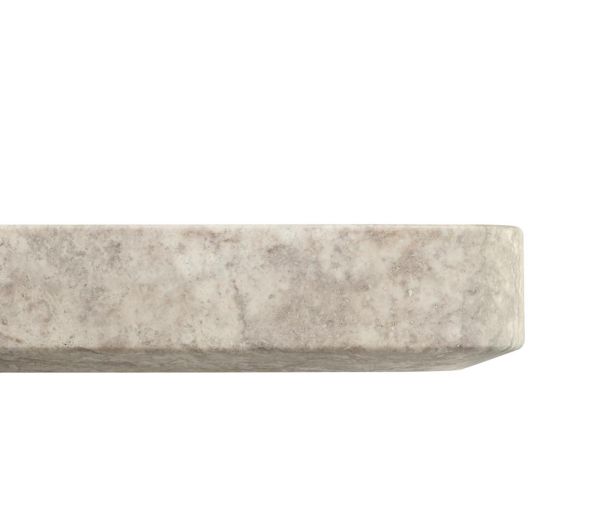 Duravit Qatego Konsole aus grauem Travertin mit Aufsatzbecken und Konsolenträger, 100x45cm, weiß