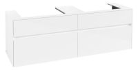 Villeroy&Boch Collaro Waschtischunterschrank passend zu 2 Aufsatzwaschtische 4A336G, glossy white 160cm C02400DH