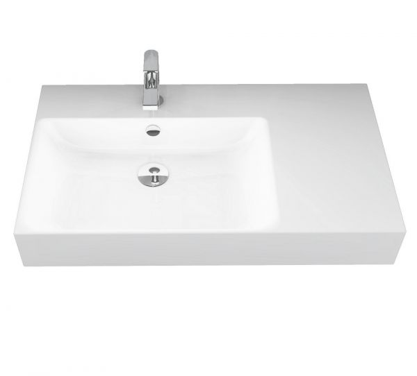 Catalano New Premium 80 Waschtisch Becken links, Ablage rechts, 80x47cm, weiß CATAglaze+ 80SVP