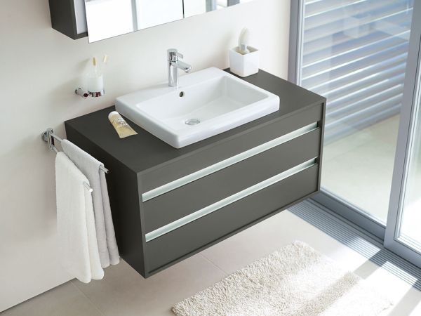 Duravit Vero Einbauwaschtisch rechteckig 55x46,5cm, mit 1 Hahnloch und Überlauf, WonderGliss, weiß 03155500001