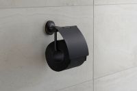 Vorschau: Duravit Starck T Papierrollenhalter mit Deckel wandhängend, schwarz matt 0099404600