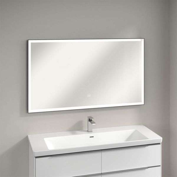 Villeroy&Boch Subway 3.0 LED-Spiegel, 130x75cm, mit Sensordimmer, schwarz matt A46313BC