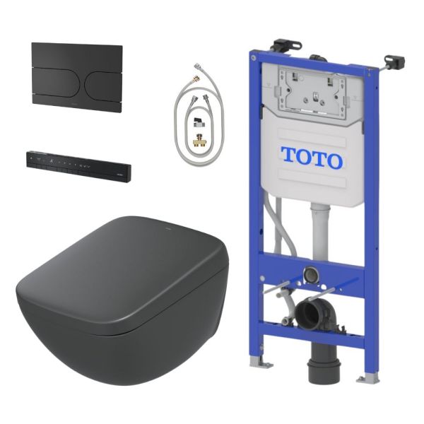 TOTO NEOREST® WX1 WASHLET®, Komplett-SET mit Betätigungsplatte, schwarz matt