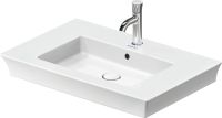 Vorschau: Duravit White Tulip Waschtisch 75x49cm, mit 1 Hahnloch, Überlauf, Ablaufventil, WonderGliss, weiß 23637500001