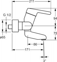 Vorschau: Hansa Hansamedipro Waschtisch-Einhand-Wandbatterie, 171mm, chrom