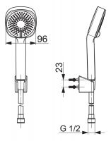 Vorschau: Hansa Hansabasicjet Style Handbrausen-Set, 3-strahlig, chrom