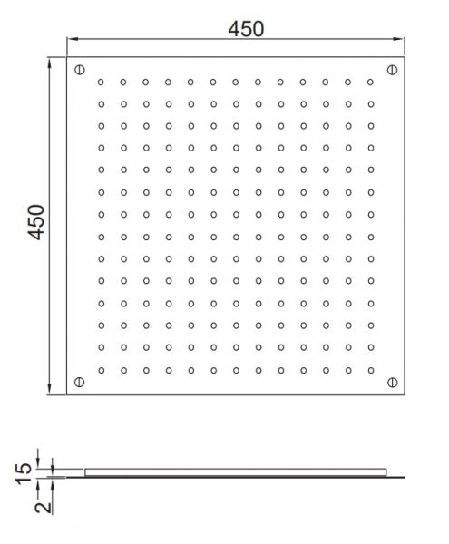 Steinberg Serie 390 Relax Rain Regenpaneel 450x450mm, für Deckeneinbau, matt black 3906412S