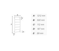 Vorschau: Smedbo Dry Handtuchwärmer 121,2cm, schwarz matt