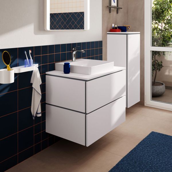 hansgrohe Xilesa E Waschtischunterschrank 78x55cm für Konsole, 2 Schubkästen, grifflos
