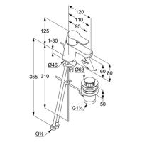 Vorschau: Kludi Pure&Easy Waschtisch-Einhandmischer 60 mit Metall-Ablaufgarnitur, chrom