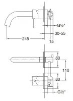 Vorschau: Steinberg Serie 100 Waschtisch-Wand-Einhebelmischer, Ausladung 245mm, chrom