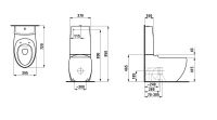 Vorschau: Laufen IL BAGNO ALESSI Stand-WC-Kombination, spülrandlos, LCC, H8229714000001 techn. Zeichnung
