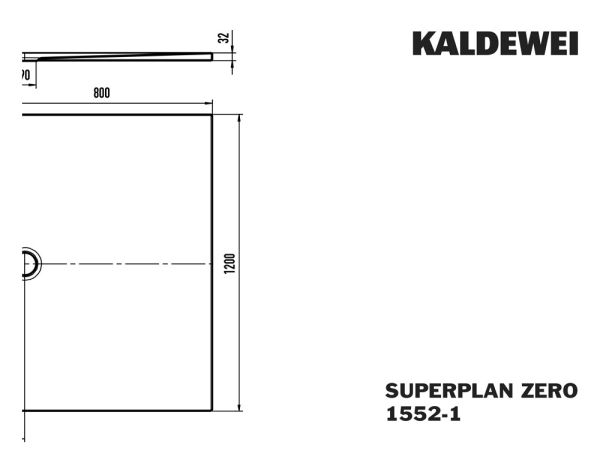 Kaldewei Superplan Zero bodenebene Rechteck-Duschfläche 80x120cm Mod.1552-1
