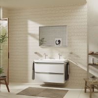 Vorschau: Hansgrohe Xelu Q Waschtischunterschrank 98x47,5cm, mit 2 Schubkästen weiß glanz chrom 54031000 