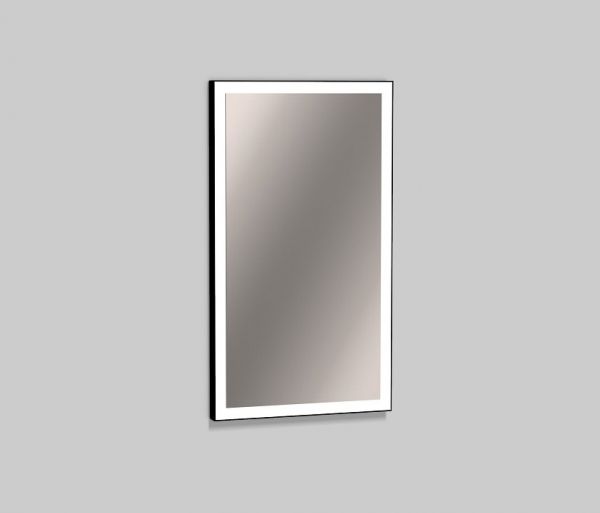 Alape Spiegel 45x80cm, 4-seitiges indirektes LED-Licht, mattschwarz pulverbeschichtet SP.FR450.S1