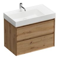 Vorschau: Burgbad Devio Mineralguss-Waschtisch 80cm mit Unterschrank, 2 Auszüge