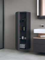 Vorschau: Duravit Qatego Halbhochschrank mit 1 Tür 40x132cm graphit supermatt Antifingerprint QA1345L80800000