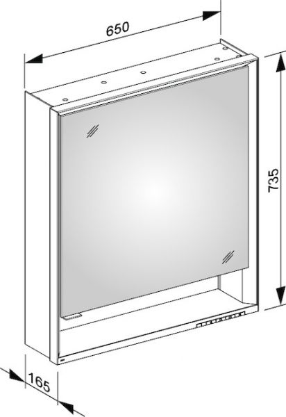 Keuco Royal Lumos Spiegelschrank DALI-steuerbar für Wandvorbau, 65x73cm