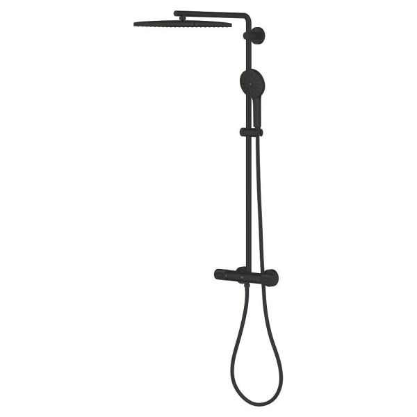 Grohe Vitalio Joy+ CoolTouch System 350x230 Duschsystem mit Thermostat, Aufputz, schwarz matt