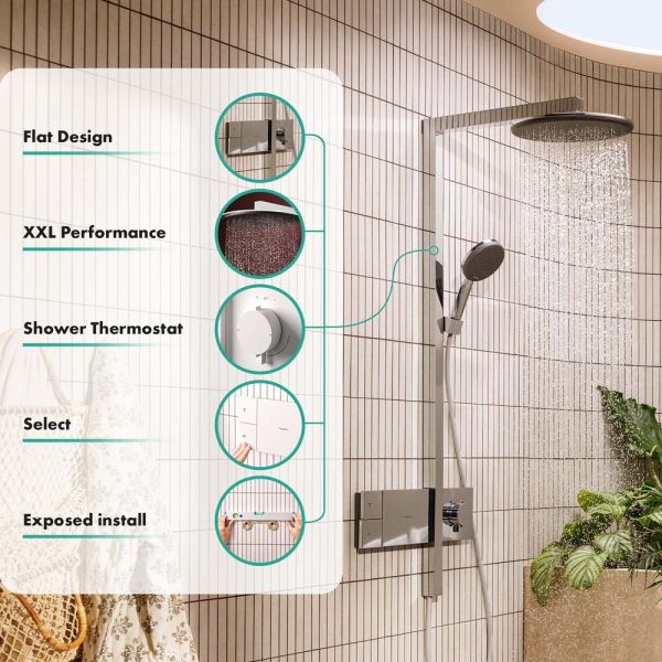 hansgrohe Raindance Alive S Duschsystem 300 mit ShowerSelect Comfort, weiß matt